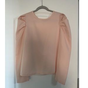 Pink puff sleeve blouse
